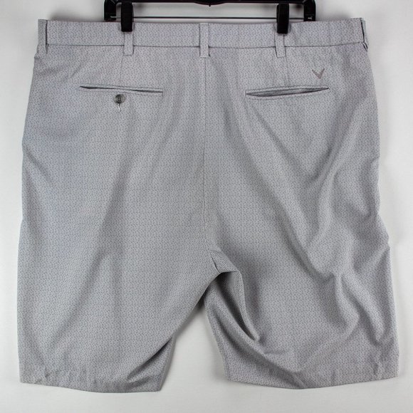 Callaway | Men's Flat Front Golf Shorts Size 44 Tall Opti-Dri White Gray - Picture 8 of 10